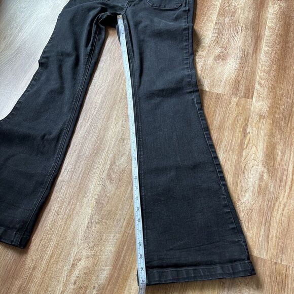 ModCloth‎ Black Mariner Flare Jeans Womens 4 Black High Waisted *flaw - Picture 9 of 11